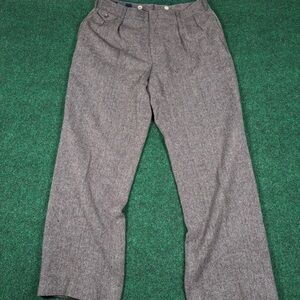 Polo Ralph Lauren Trousers Men's 34x41 Wool Tweed Herringbone Suspenders Lined